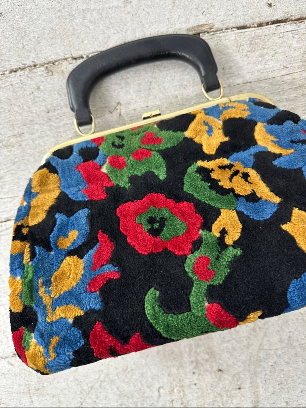 Vintage Floral Tapestry Capet Bag 1960s - Picture 2 of 6